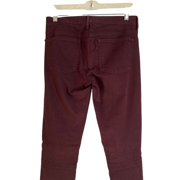 Vince Calgary Dark Raisin Maroon Zip Leg Skinny Low Rise Tailored Jeans Size 27 - Picture 6 of 16